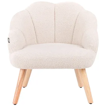 Fåtölj Miland - Beige, ljust trä - Möbler - Vardagsrum - Fåtöljer - Fåtölj utan armstöd