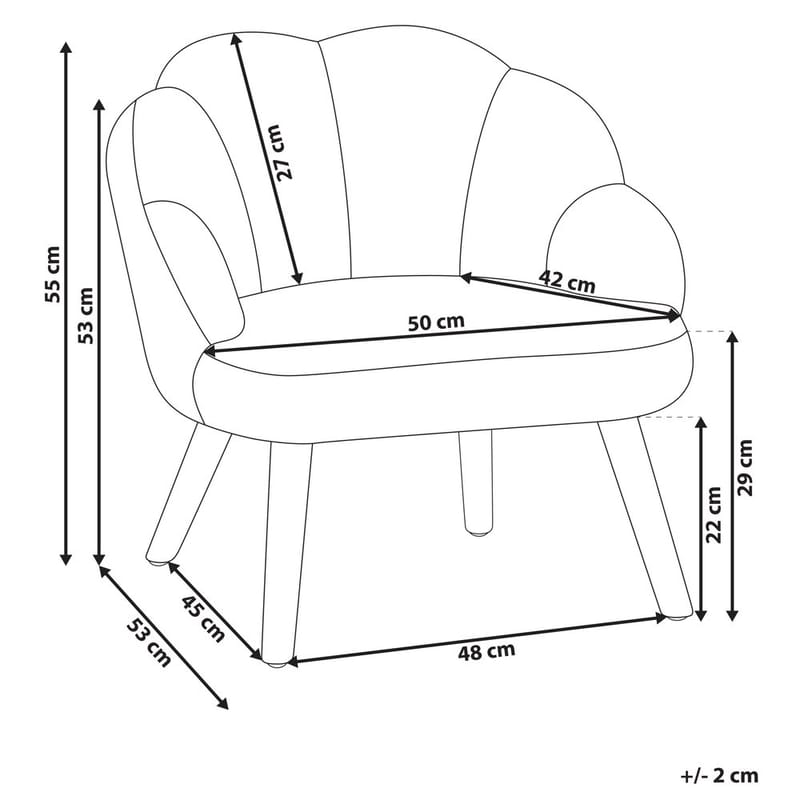 Fåtölj Miland - Beige, ljust trä - Möbler - Vardagsrum - Fåtöljer - Fåtölj utan armstöd