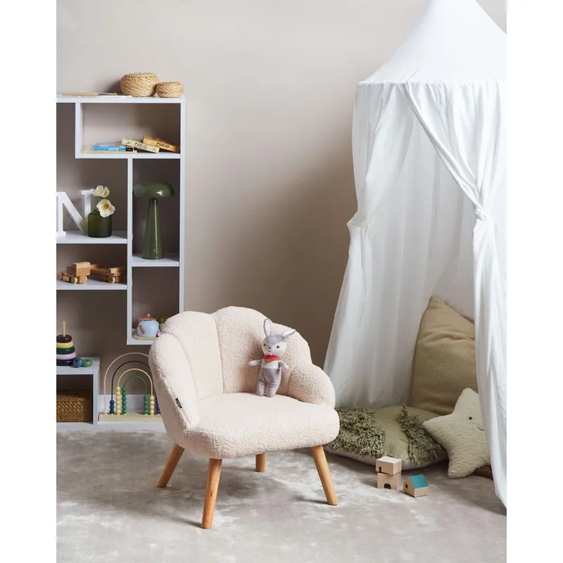 Fåtölj Miland - Beige, ljust trä - Möbler - Vardagsrum - Fåtöljer - Fåtölj utan armstöd