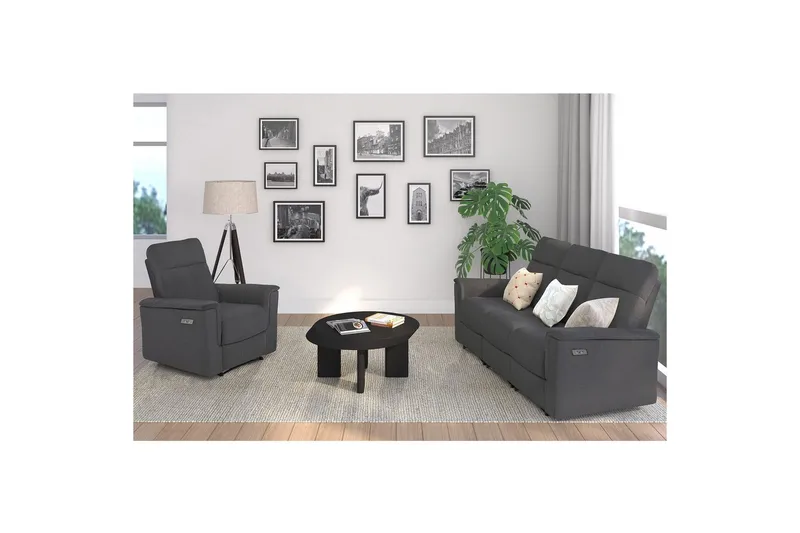 Fåtölj Southbrook Antracit, Tyg/Trä/Metall, Elektrisk vilstol - Antracit, Tyg/Trä/Metall, Elektrisk vilstol - Möbler - Vardagsrum - Fåtöljer - Biofåtöljer & reclinerfåtöljer