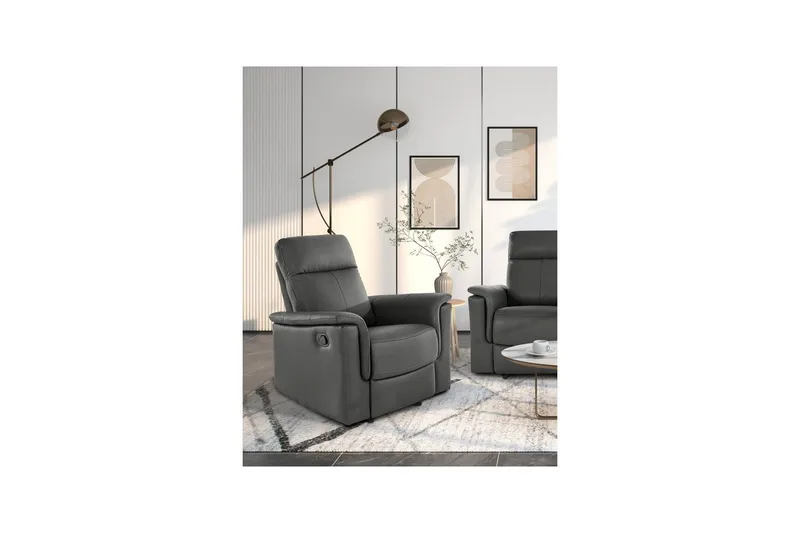 Fåtölj Southbrook Grå, PU/trä/metall, Manuell vilstol - Grå, PU/trä/metall, Manuell vilstol - Möbler - Vardagsrum - Fåtöljer - Biofåtöljer & reclinerfåtöljer