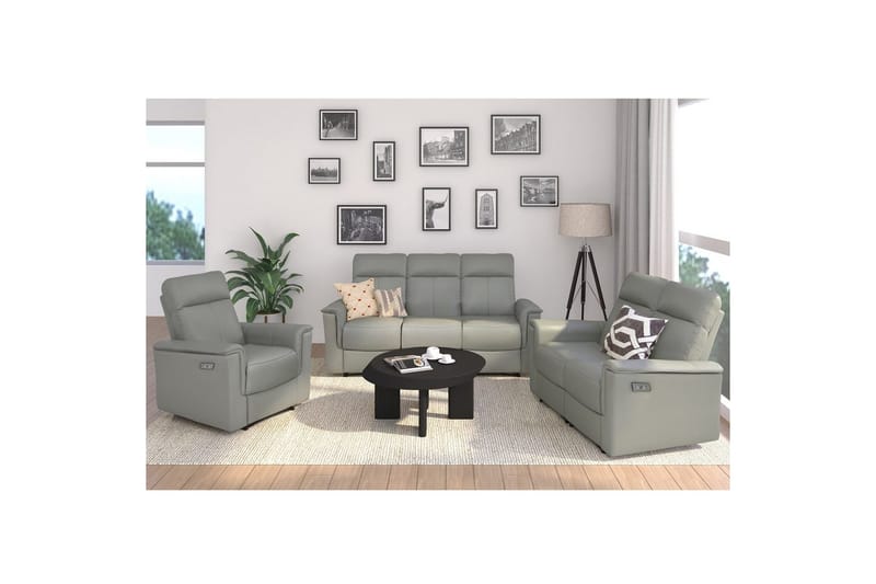 Fåtölj Southbrook Ljusgrå, PU/trä/metall, Elektrisk vilstol - Ljusgrå, PU/trä/metall, Elektrisk vilstol - Möbler - Vardagsrum - Fåtöljer - Biofåtöljer & reclinerfåtöljer