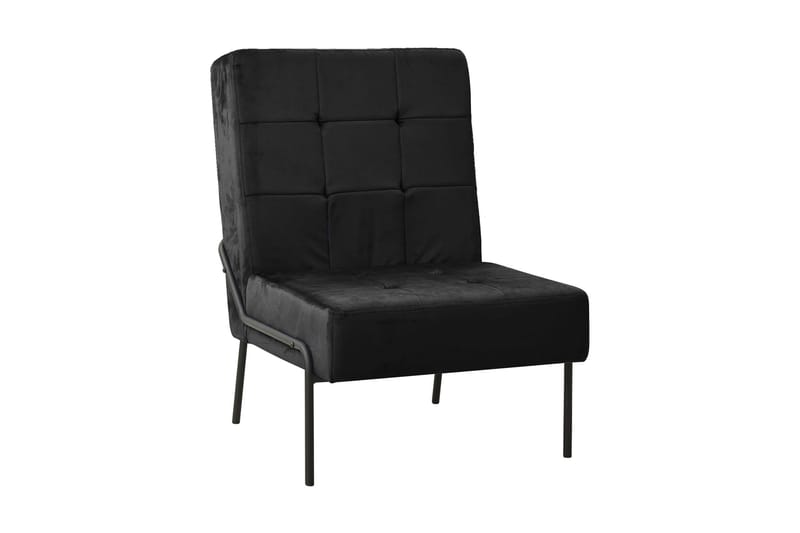 Avkopplingsstol 65x79x87 cm svart sammet - Svart - Möbler - Vardagsrum - Fåtöljer - Fåtölj utan armstöd