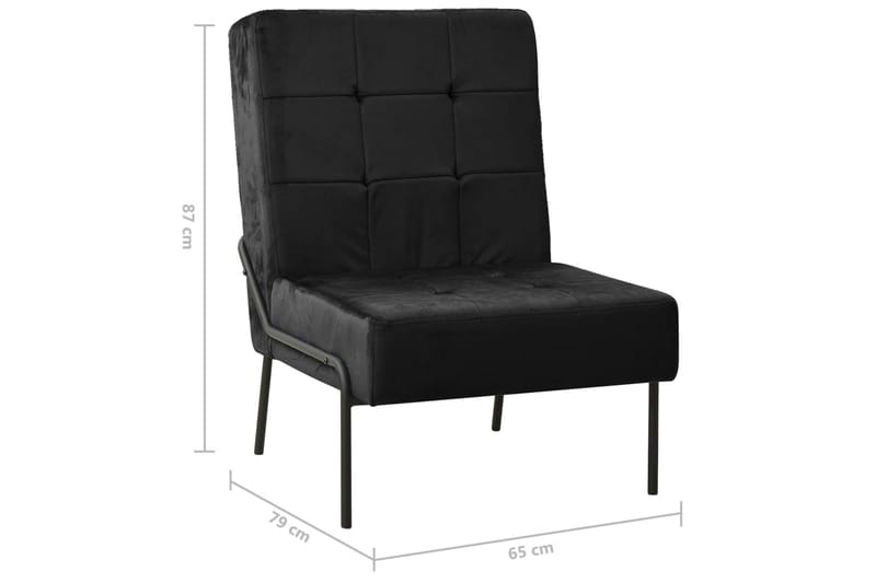 Avkopplingsstol 65x79x87 cm svart sammet - Svart - Möbler - Vardagsrum - Fåtöljer - Fåtölj utan armstöd