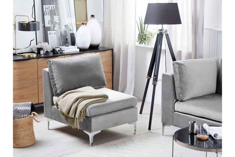 Evja 1-sits Modul - Sammet/Grå - Möbler - Vardagsrum - Fåtöljer - Fåtölj utan armstöd