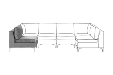 Evja 1-sits Modul - Sammet/Grå - Möbler - Vardagsrum - Fåtöljer - Fåtölj utan armstöd