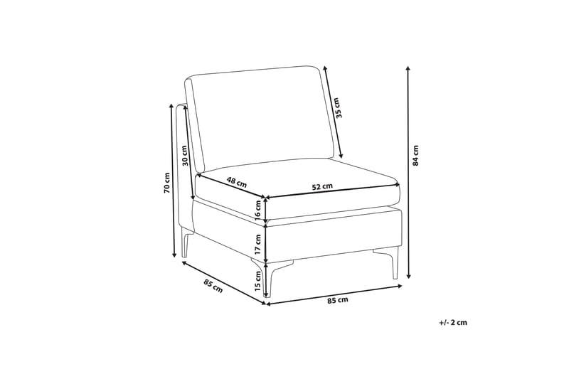 Evja 1-sits Modul - Sammet/Grå - Möbler - Vardagsrum - Fåtöljer - Fåtölj utan armstöd