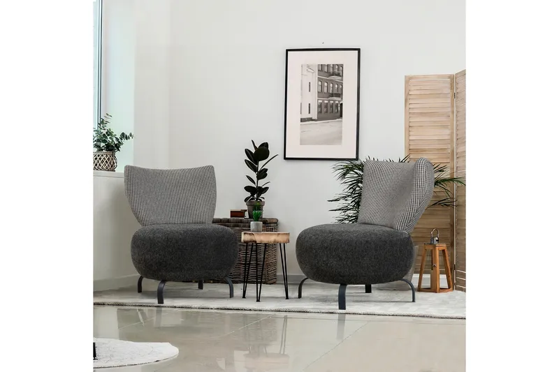 Lolya Fåtölj - Antracit/Natur - Möbler - Vardagsrum - Fåtöljer - Fåtölj utan armstöd