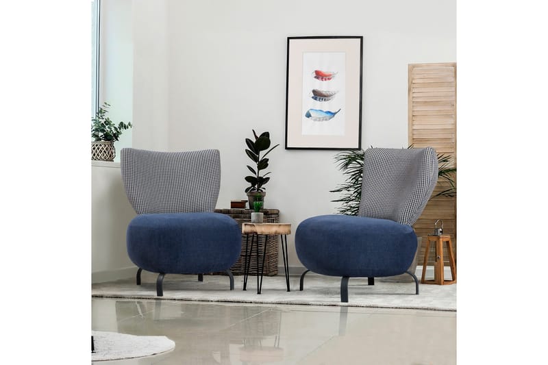Lolya Fåtölj - Mörkblå/Natur - Möbler - Vardagsrum - Fåtöljer - Fåtölj utan armstöd