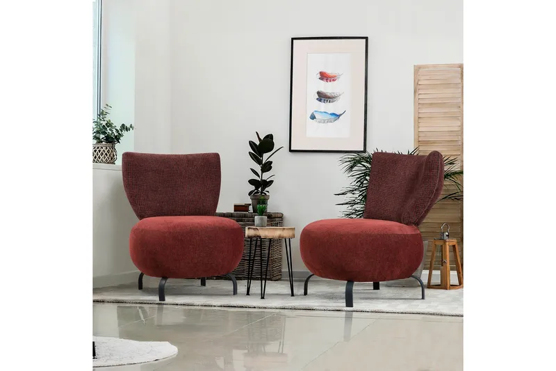 Lolya Fåtölj - Röd/Natur - Möbler - Vardagsrum - Fåtöljer - Fåtölj utan armstöd