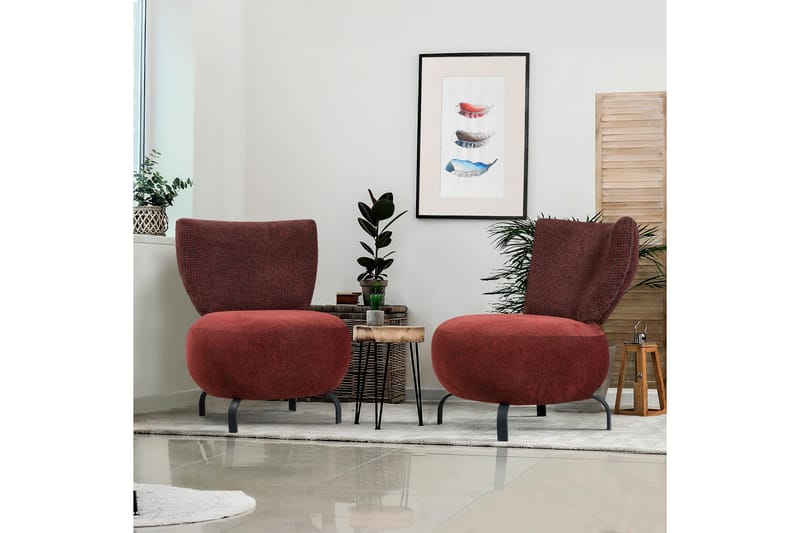 Lolya Fåtölj - Röd/Natur - Möbler - Vardagsrum - Fåtöljer - Fåtölj utan armstöd