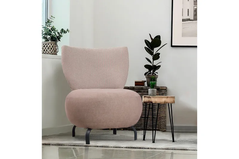 Lolya Fåtölj - Rosa/Svart - Möbler - Vardagsrum - Fåtöljer - Fåtölj utan armstöd