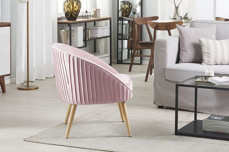 Skaten Sammetsfåtölj - Rosa - Möbler - Vardagsrum - Fåtöljer - Fåtölj utan armstöd