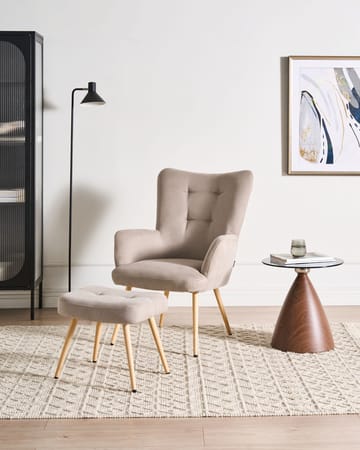 Fåtölj Vejle - Beige - Möbler - Vardagsrum - Fåtöljer - Fåtölj med fotpall