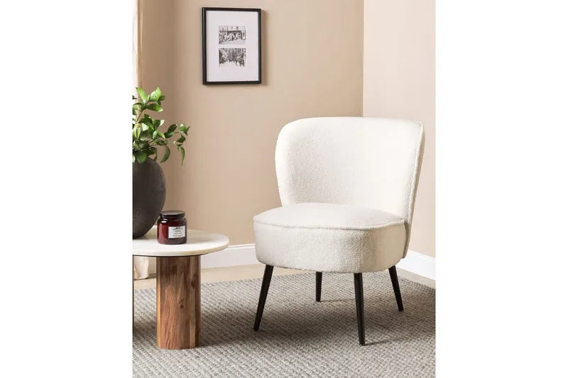 Fåtölj Voss - Vit, Svart - Möbler - Vardagsrum - Fåtöljer - Fåtölj utan armstöd