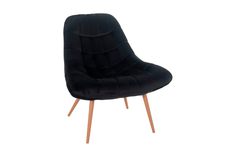 Fåtölj XXL velvet - metal wood look - Fåtöljer - Sammetsfåtölj