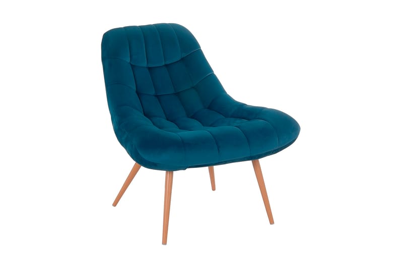 Fåtölj XXL velvet -Metall wood look - Fåtöljer - Sammetsfåtölj