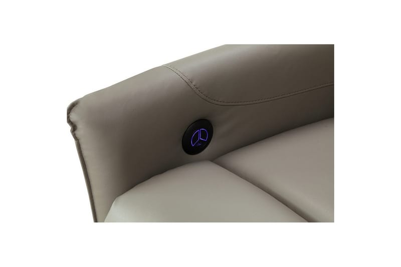 Fåtölj Pineto Ljusgrå, PU/metall/trä - Ljusgrå, PU/metall/trä - Möbler - Vardagsrum - Fåtöljer - Biofåtöljer & reclinerfåtöljer