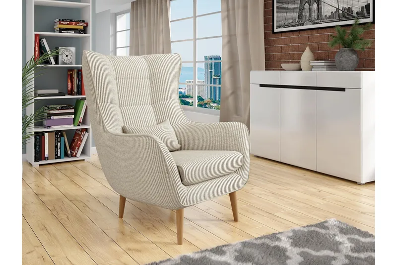 Gabi Fåtölj - Beige - Möbler - Vardagsrum - Fåtöljer - Öronlappsfåtölj