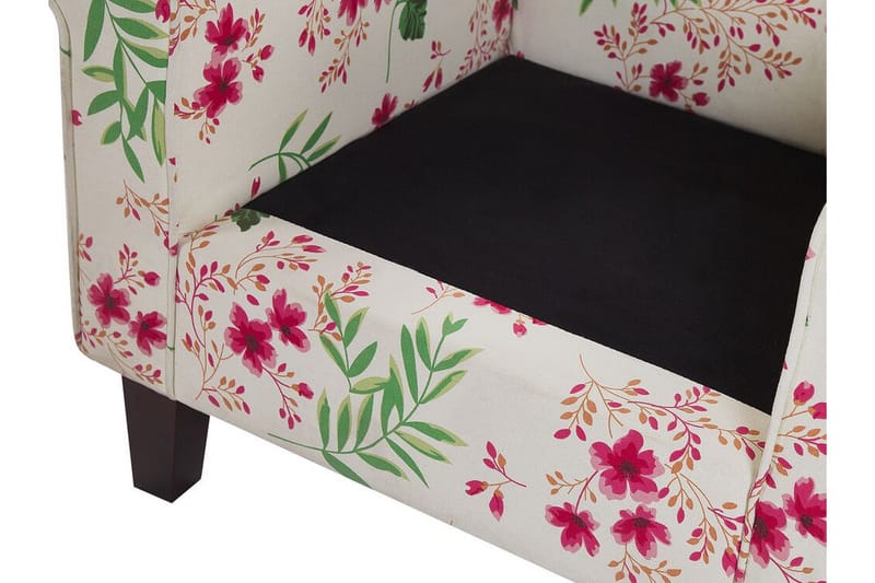 HJELLUM Fåtölj med Fotpall Blommönster Beige - Möbler - Vardagsrum - Fåtöljer