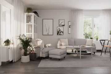Howard Classic Fåtölj med Fotpall - Grå - Möbler - Vardagsrum - Fåtöljer - Fåtölj med fotpall
