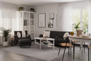 Howard Classic Fåtölj med Fotpall - Mörkgrå - Möbler - Vardagsrum - Fåtöljer - Fåtölj med fotpall