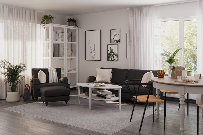 Howard Classic Fåtölj med Fotpall - Mörkgrå - Möbler - Vardagsrum - Fåtöljer - Fåtölj med fotpall