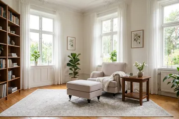 Howard Classic Soffgrupp Fåtölj och Fotpall i Sammet - Beige - Möbler - Vardagsrum - Fåtöljer - Howard fåtölj