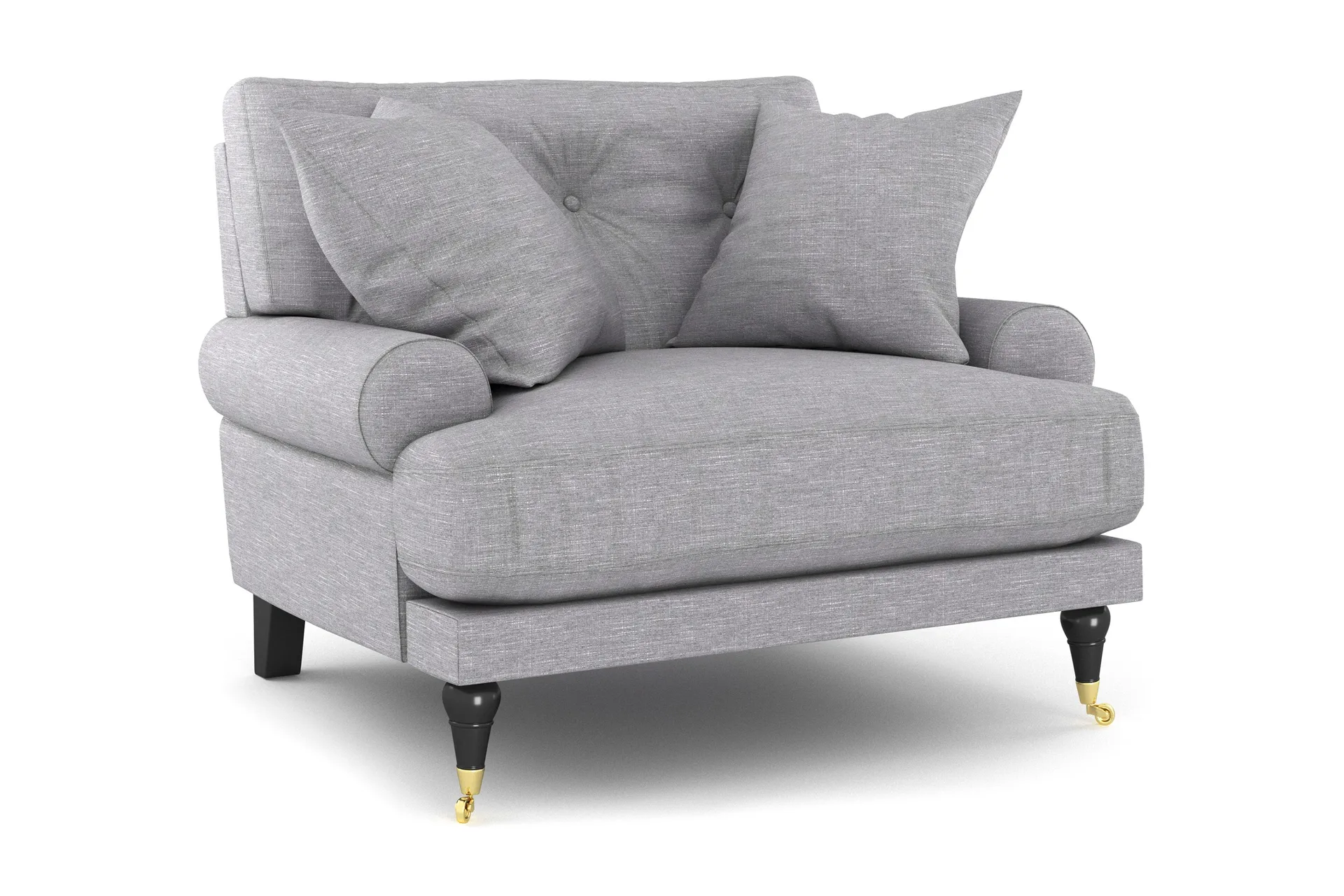 andrew fåtölj - ljusgrå/mässing