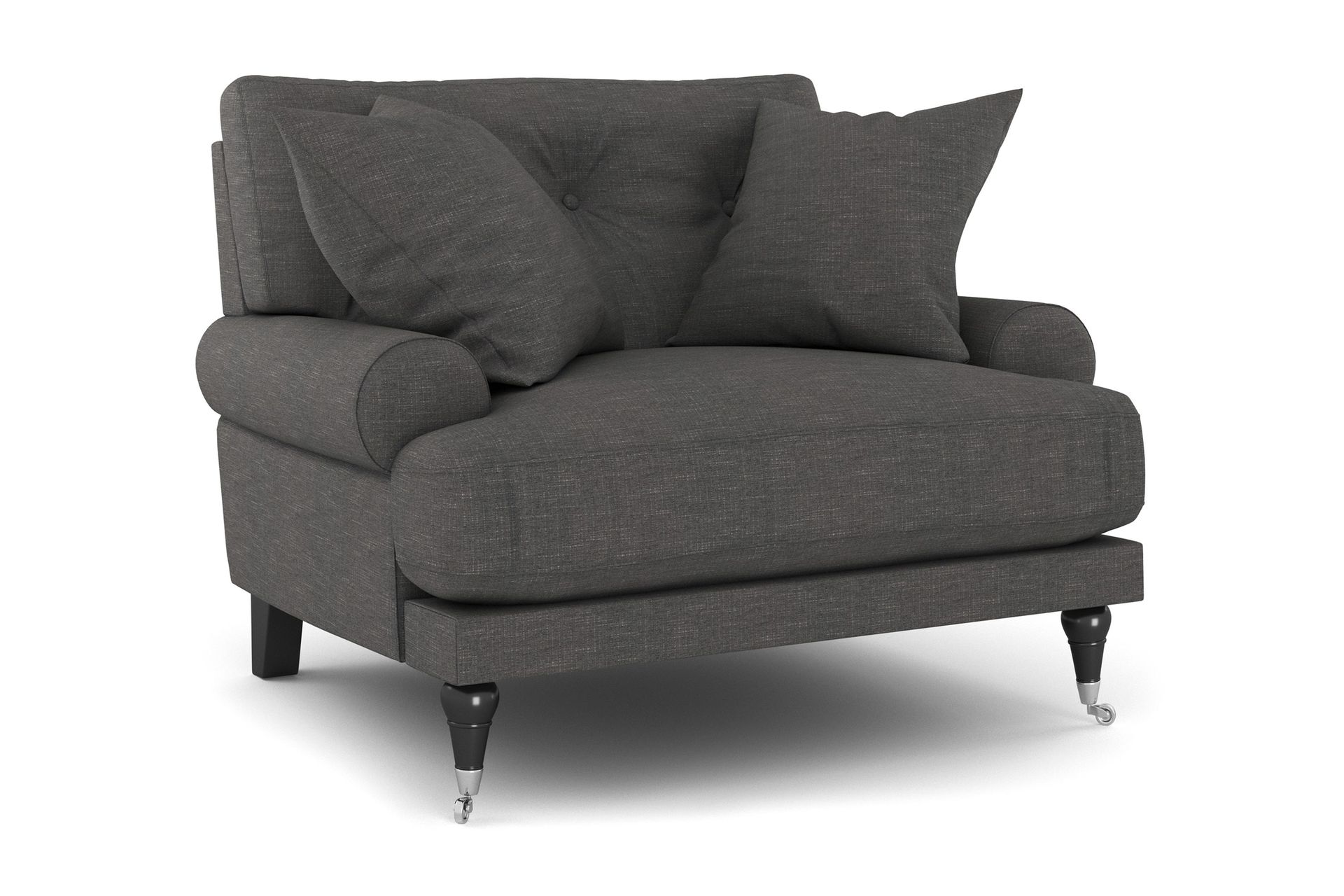 andrew fåtölj - mörkgrå/krom