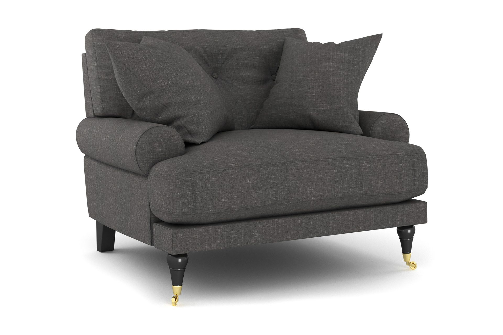 andrew fåtölj - mörkgrå/mässing