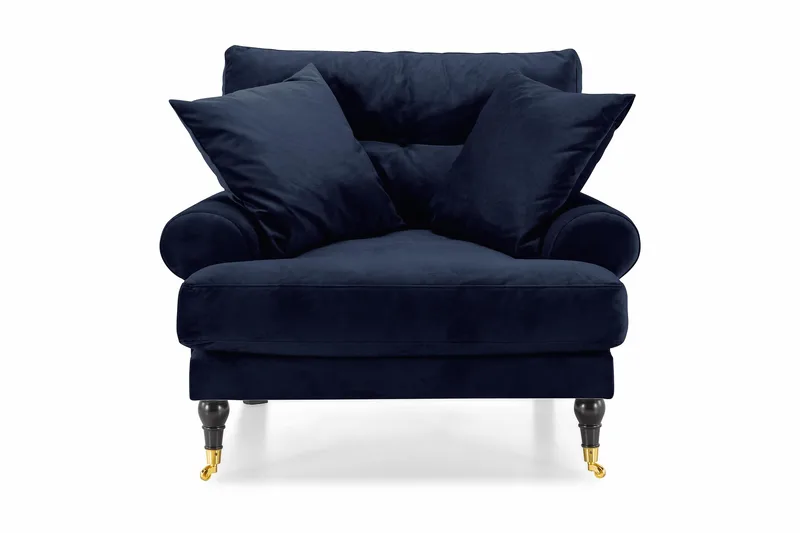 Andrew Sammetsfåtölj - Midnattsblå/Mässing - Möbler - Vardagsrum - Fåtöljer - Sammetsfåtölj