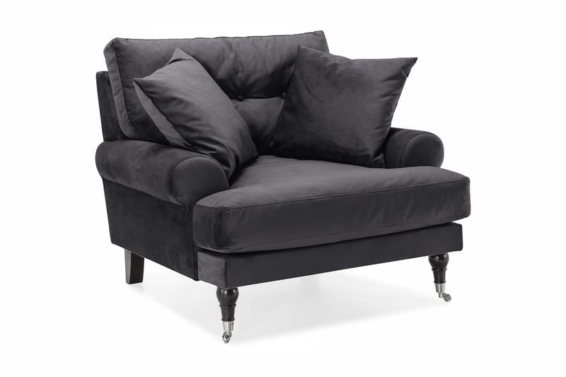 Andrew Sammetsfåtölj, Mörkgrå/Krom