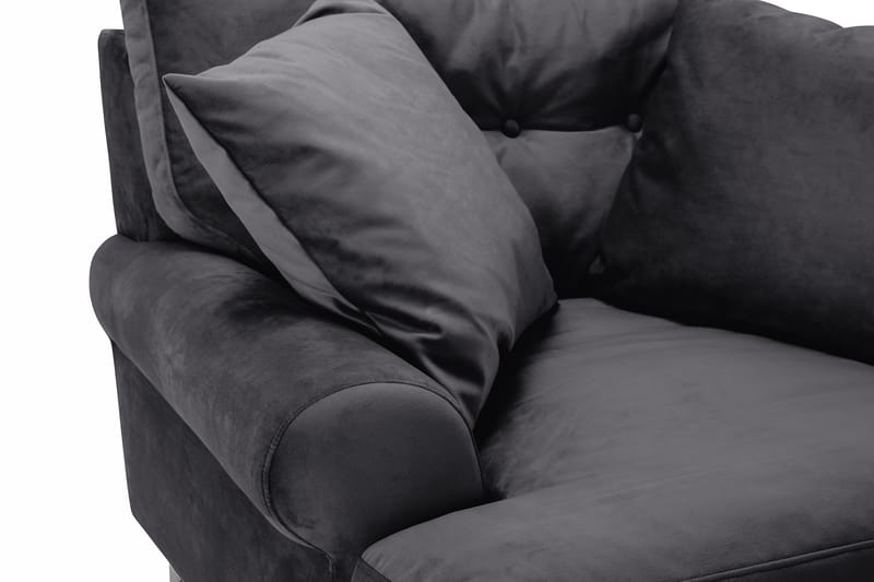 Andrew Sammetsfåtölj - Mörkgrå/Krom - Möbler - Vardagsrum - Fåtöljer - Sammetsfåtölj