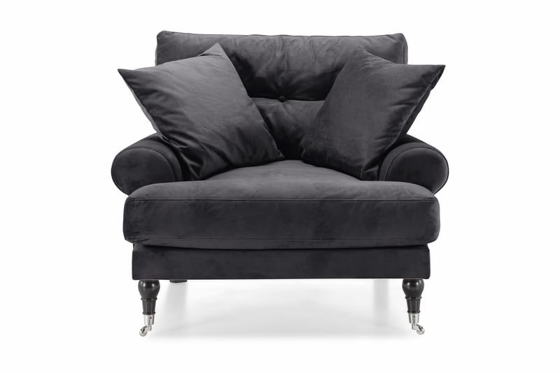 Andrew Sammetsfåtölj - Mörkgrå/Krom - Möbler - Vardagsrum - Fåtöljer - Sammetsfåtölj