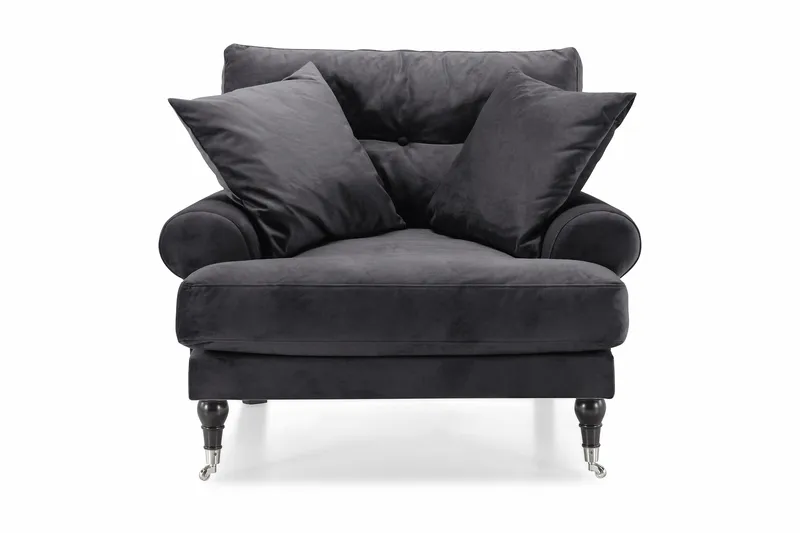 Andrew Sammetsfåtölj - Mörkgrå/Krom - Möbler - Vardagsrum - Fåtöljer - Sammetsfåtölj