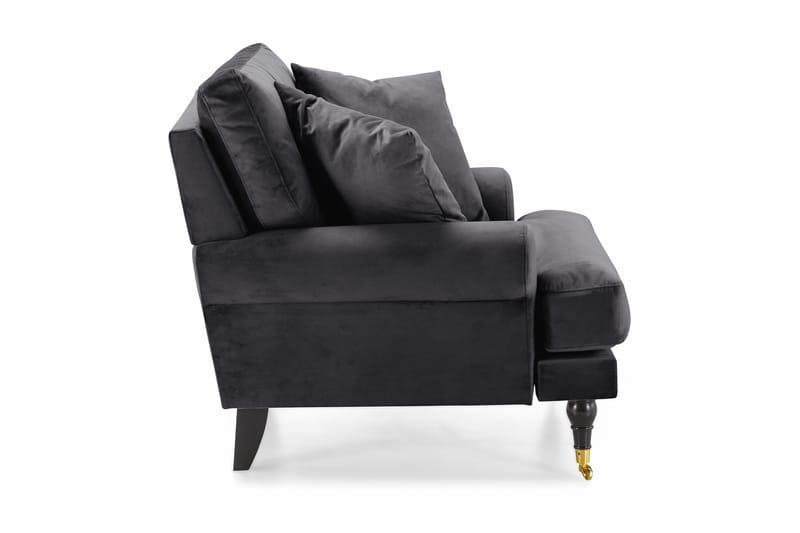 Andrew Sammetsfåtölj - Mörkgrå/Mässing - Möbler - Vardagsrum - Fåtöljer - Sammetsfåtölj