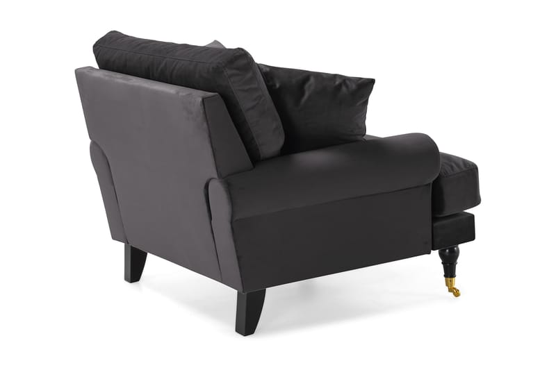 Andrew Sammetsfåtölj - Mörkgrå/Mässing - Möbler - Vardagsrum - Fåtöljer - Sammetsfåtölj