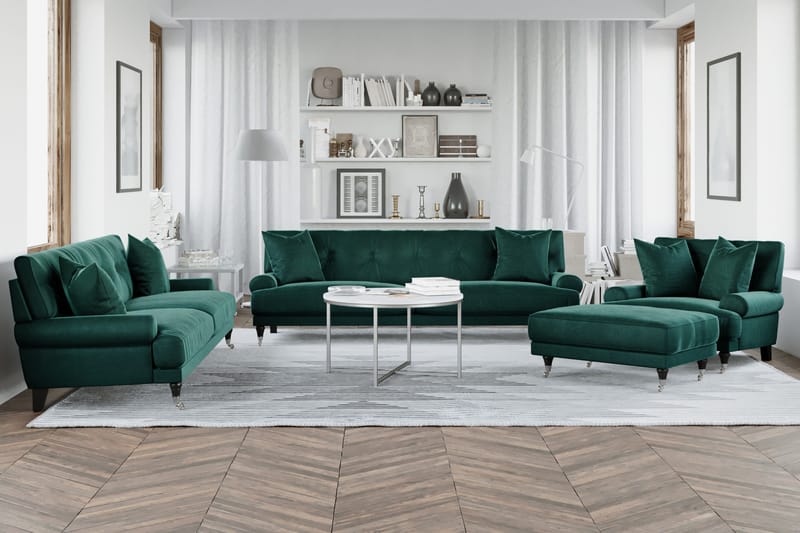 Andrew Sammetsfåtölj - Mörkgrön/Krom - Möbler - Vardagsrum - Fåtöljer - Sammetsfåtölj