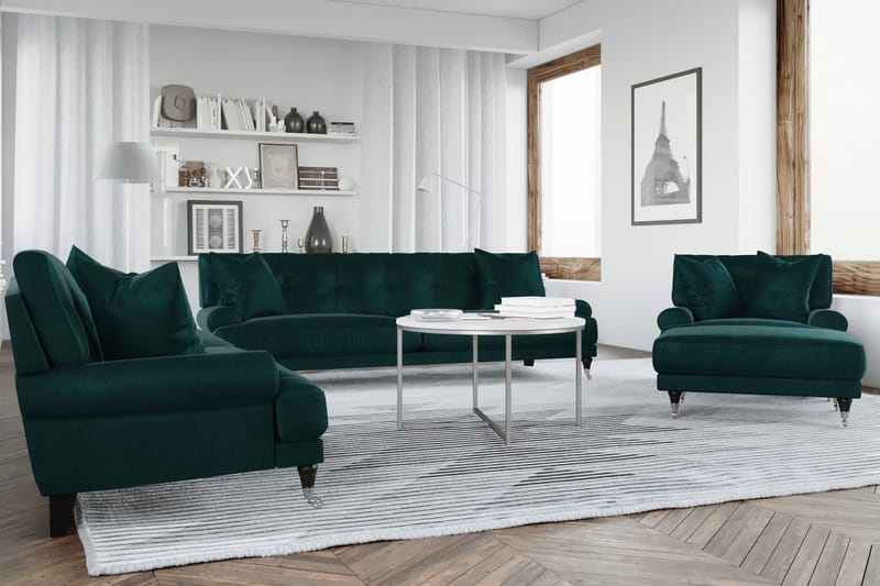 Andrew Sammetsfåtölj - Mörkgrön/Krom - Möbler - Vardagsrum - Fåtöljer - Sammetsf åtölj