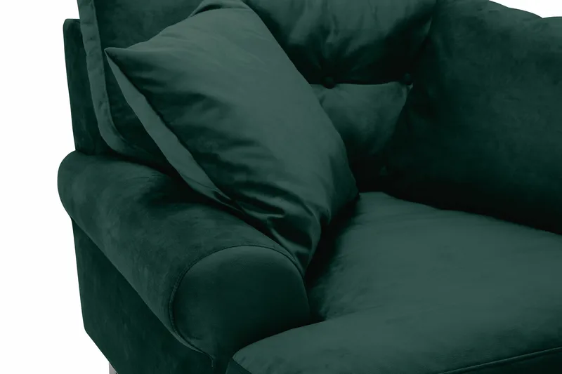 Andrew Sammetsfåtölj - Mörkgrön/Krom - Möbler - Vardagsrum - Fåtöljer - Sammetsfåtölj