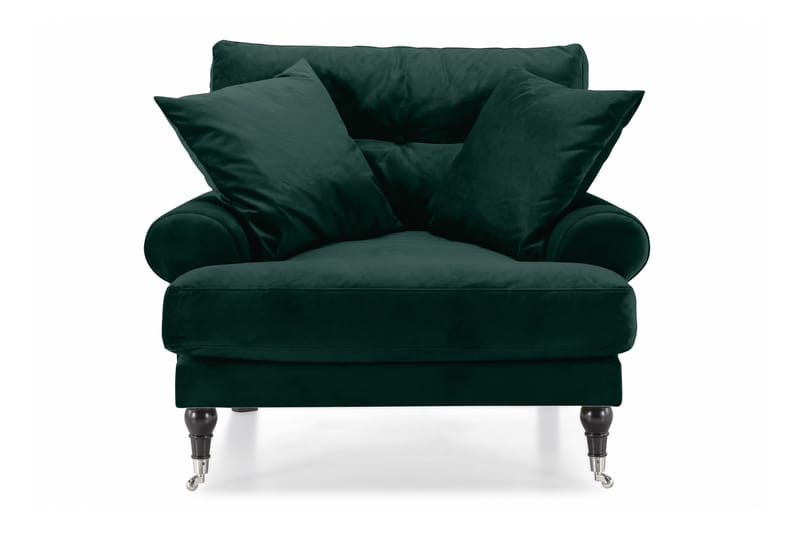 Andrew Sammetsfåtölj - Mörkgrön/Krom - Möbler - Vardagsrum - Fåtöljer - Sammetsfåtölj