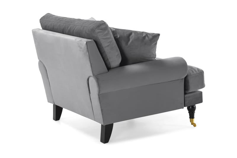 Andrew Sammetsfåtölj - Silvergrå/Mässing - Möbler - Vardagsrum - Fåtöljer - Sammetsfåtölj