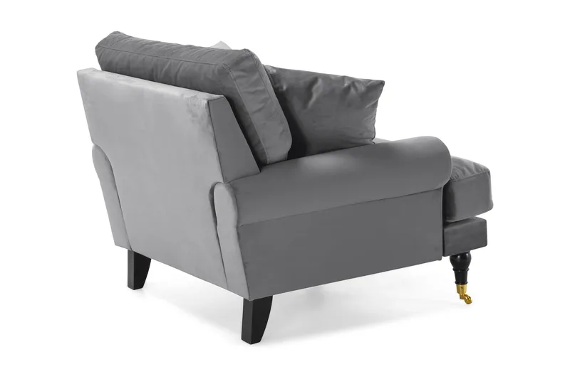 Andrew Sammetsfåtölj - Silvergrå/Mässing - Möbler - Vardagsrum - Fåtöljer - Sammetsfåtölj