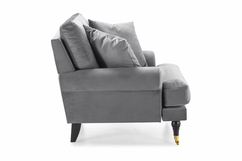 Andrew Sammetsfåtölj - Silvergrå/Mässing - Möbler - Vardagsrum - Fåtöljer - Sammetsfåtölj