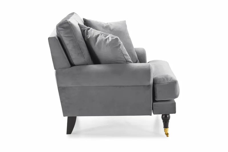 Andrew Sammetsfåtölj - Silvergrå/Mässing - Möbler - Vardagsrum - Fåtöljer - Sammetsfåtölj