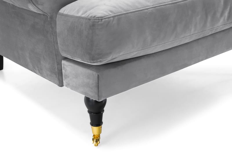 Andrew Sammetsfåtölj - Silvergrå/Mässing - Möbler - Vardagsrum - Fåtöljer - Sammetsfåtölj