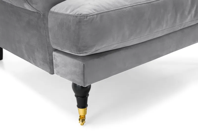 Andrew Sammetsfåtölj - Silvergrå/Mässing - Möbler - Vardagsrum - Fåtöljer - Sammetsfåtölj