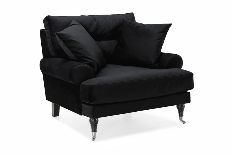 Andrew Sammetsfåtölj - Svart/Krom - Möbler - Vardagsrum - Fåtöljer - Sammetsfåtölj