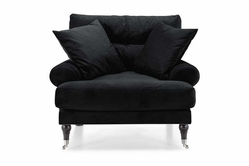Andrew Sammetsfåtölj - Svart/Krom - Möbler - Vardagsrum - Fåtöljer - Sammetsfåtölj